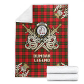 Dunbar Modern Tartan Gold Courage Symbol Blanket